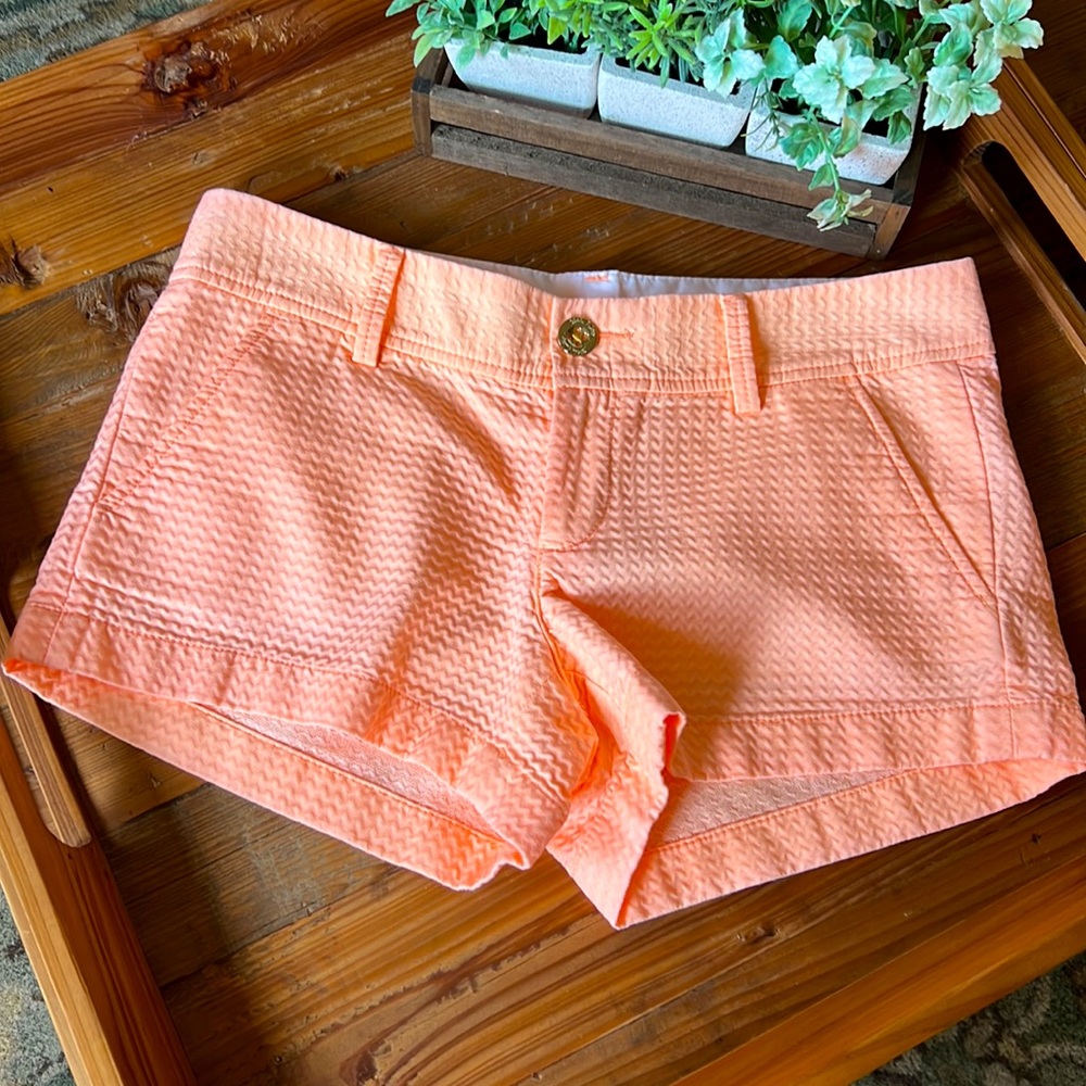 Lilly Pulitzer Bundle of Two Blue & Peach Shorts. Size 2 - Picture 6 of 8